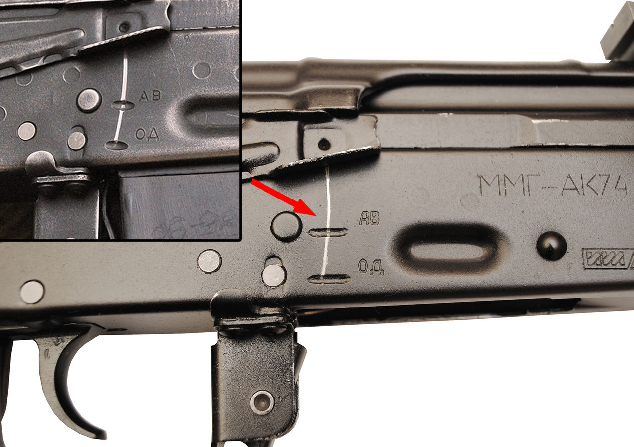 This is how selector marking on the Russian&nbsp;AK&nbsp;should look